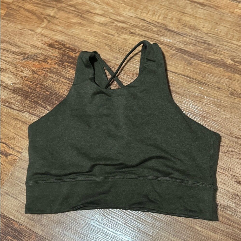 Vuori High Neck Sports Bra, Green (Small)
